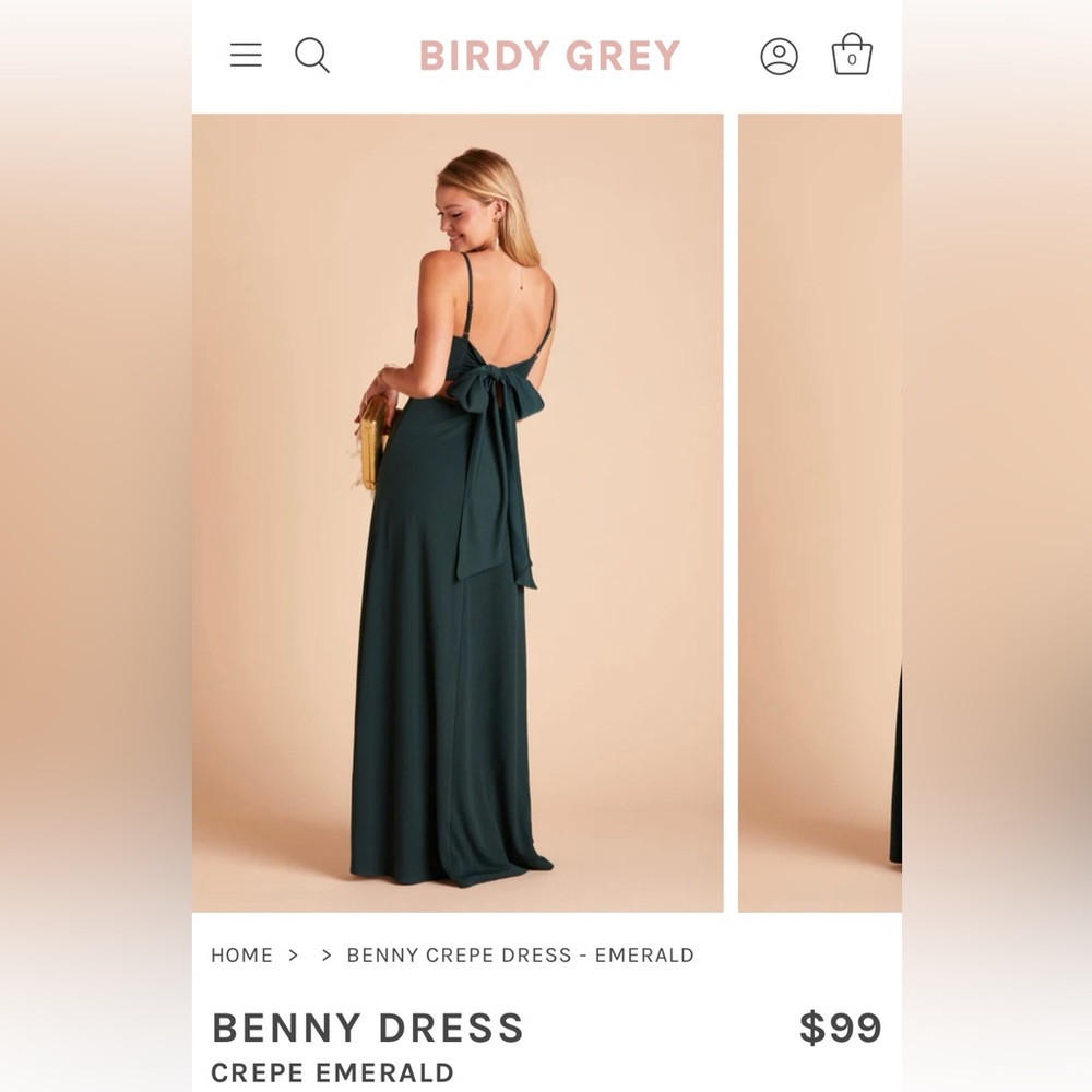NWOT Birdy Grey emerald green bridesmaid dress
